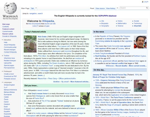Wikipedia SOPA-blackout bypass