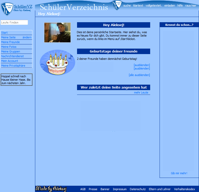 Schülerverzeichnis im VFL-Bochum-Style