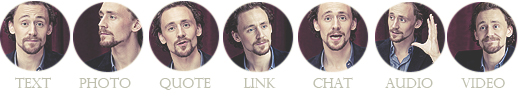 Tumblr - Tom Hiddleston Dashboard Menu