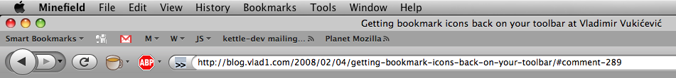 Mac bookmark toolbar favicons