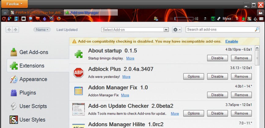 Unhide Bookmark Toolbar due to In-Content UI- Fx4+