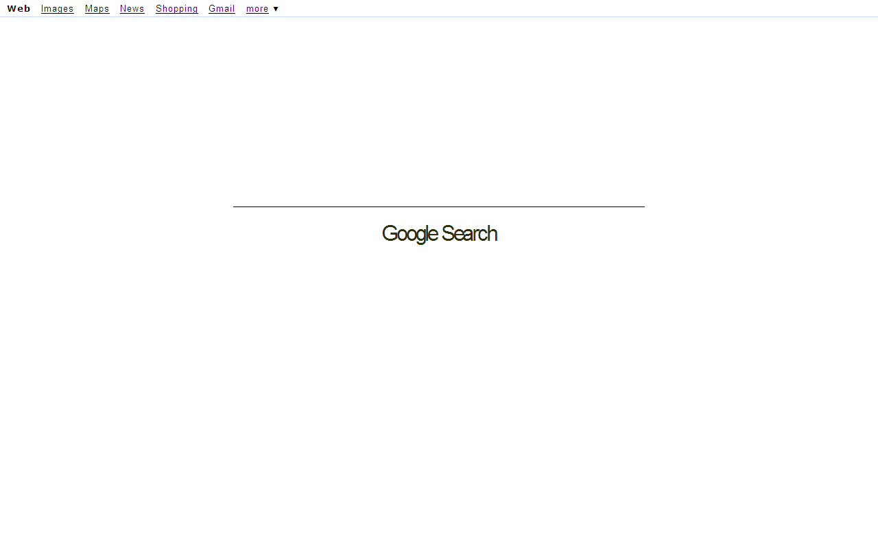 Google Search, Simplified in Arial