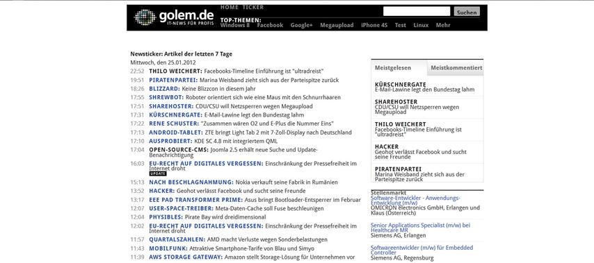 golem.de kill space between lines in ticker