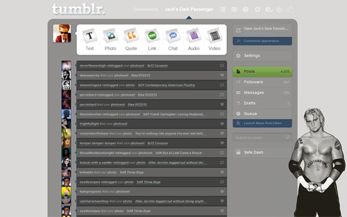 Blonde CM Punk Tumblr Dash Theme (Black & White)