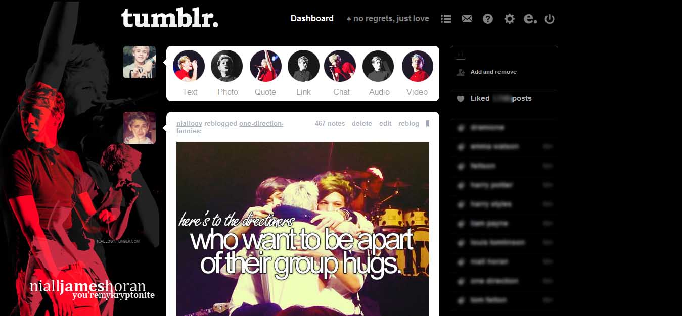 Niall James Horan dashboard theme