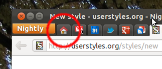 Firefox Linux - Tab bar buttons as tabs