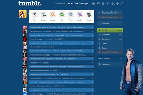 Blue Chris Jericho Tumblr Dash Theme