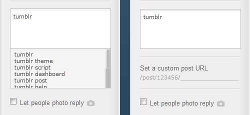 tumblr - Disable Tag Autocomplete