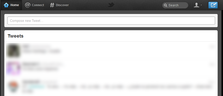 Twitter - One Column (without dashboard)