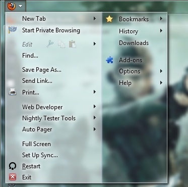 App Menu Aero Glass(firefox 13)