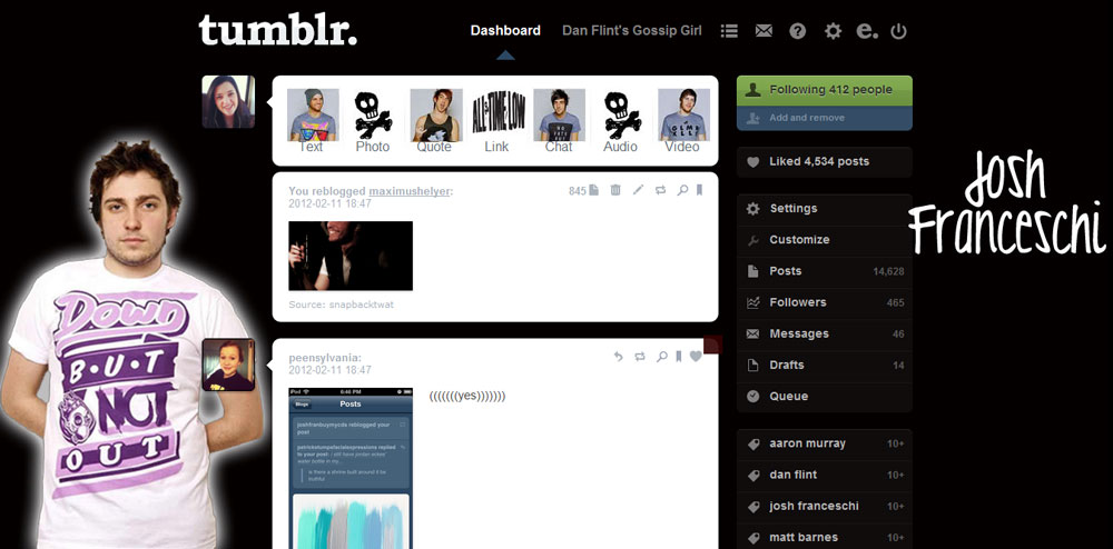 Josh Franceschi (DBNO) tumblr theme