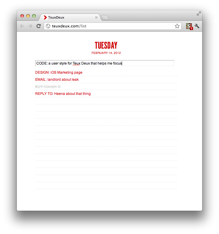 TeuxDeux – Only Today