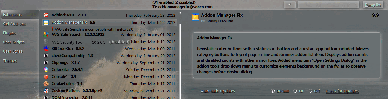 Addons manager - make it your own!