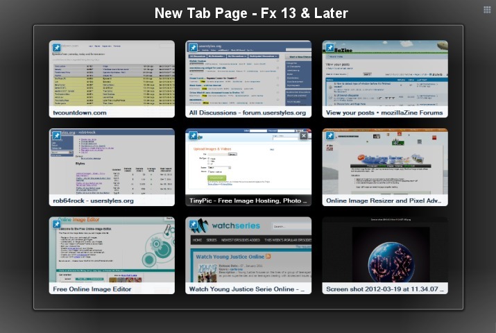 New Tab Page - After Dark... - Fx 12+