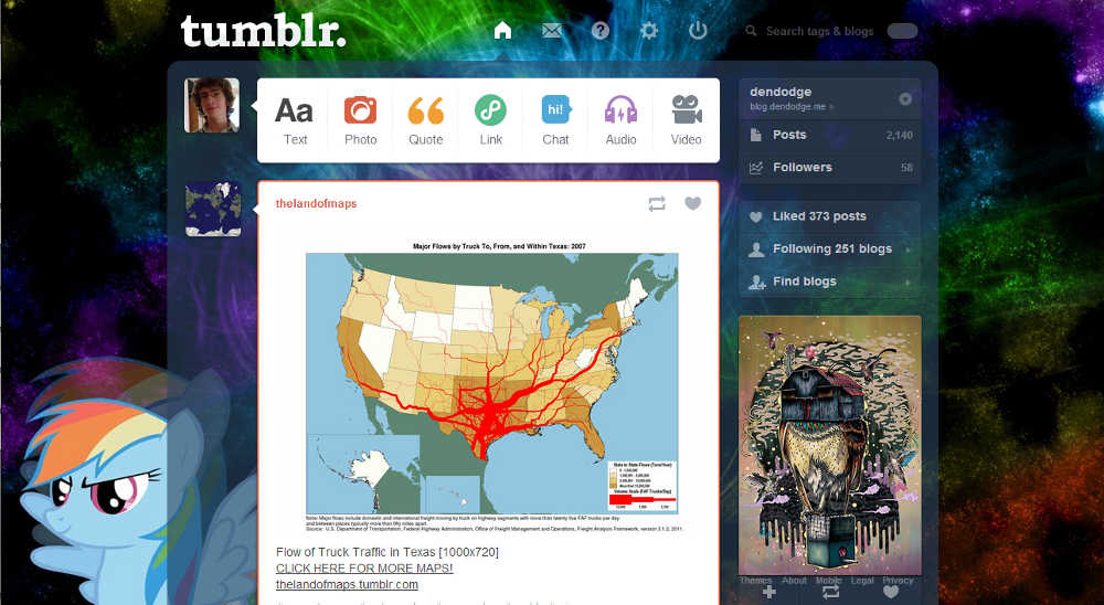 Tumblr - Rainbow Dashboard