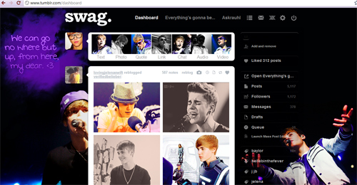 justin bieber tumblr theme -justinnbiebers