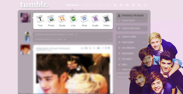 one direction - purple tumblr theme.