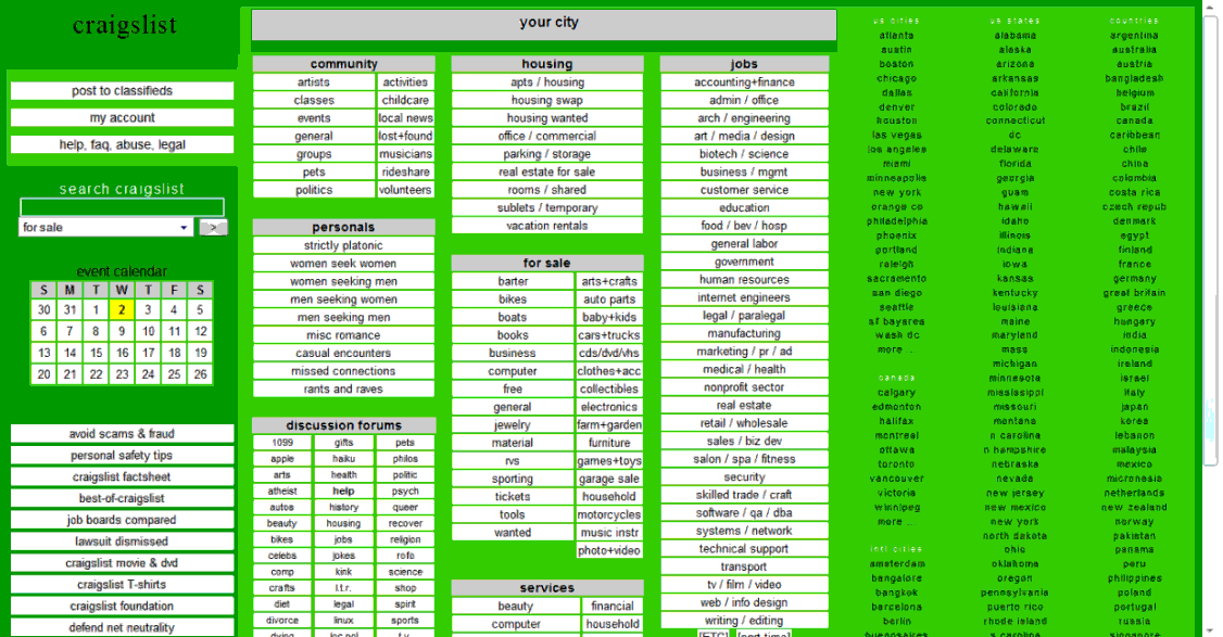 craigslist 1.5 (shades of green)