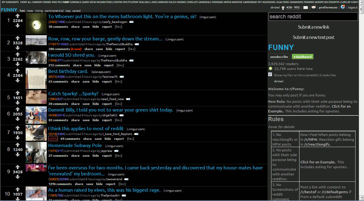 Reddit - Android Holo / Gmail Dark Theme