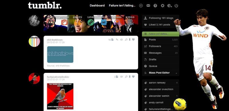 Bojan Krkic - Tumblr Dashboard Theme