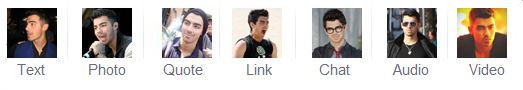 Joe Jonas Link bar (menu icons)