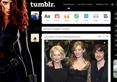 Tumblr dashboard: Black Widow