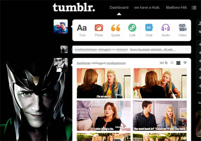Tumblr dashboard: Loki.
