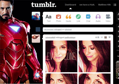Tumblr dashboard: Iron Man