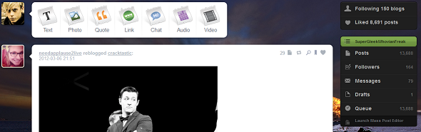 Tumblr Dark Beach Theme (Dashboard)