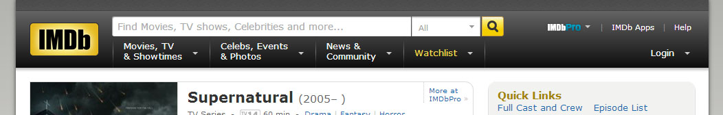 IMDb – Fixed Navigation Bar