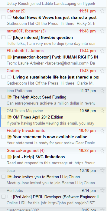 Gmail vertical split message list cleanup