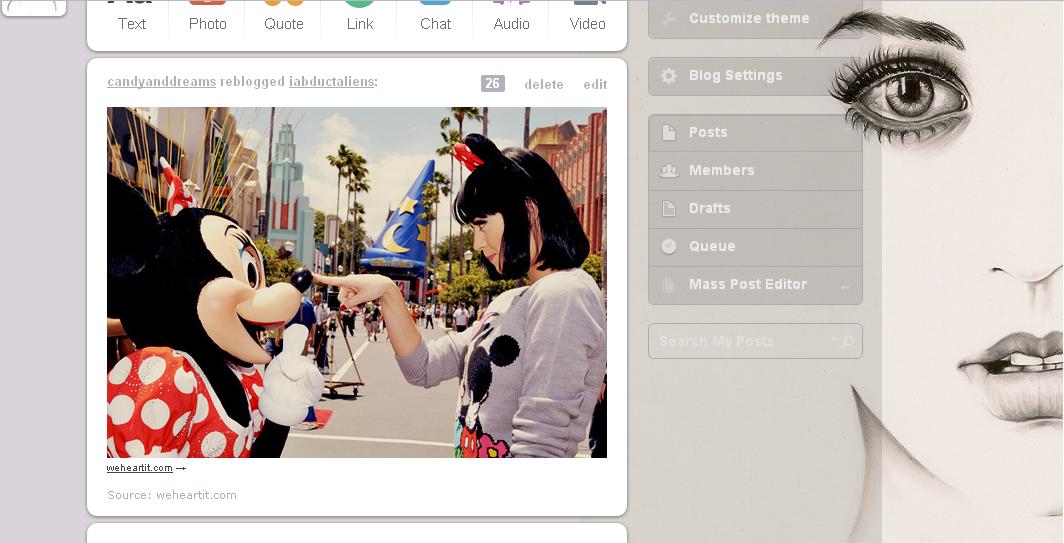 Katy Perry Dashboard to tumblr