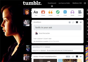Tumblr dashboard: Katniss Everdeen