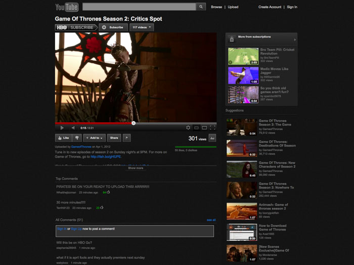 YouTube Earth Hour Dark 2012