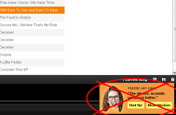Grooveshark - Hide Notification Hipster