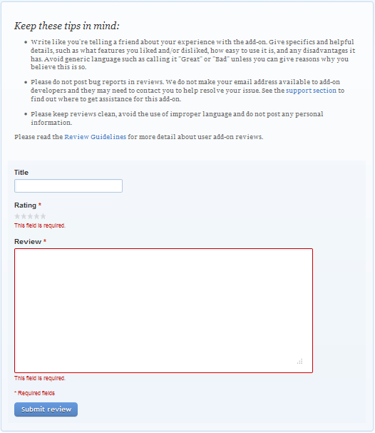 AMO - Detailed Review Text-box Auto Resized