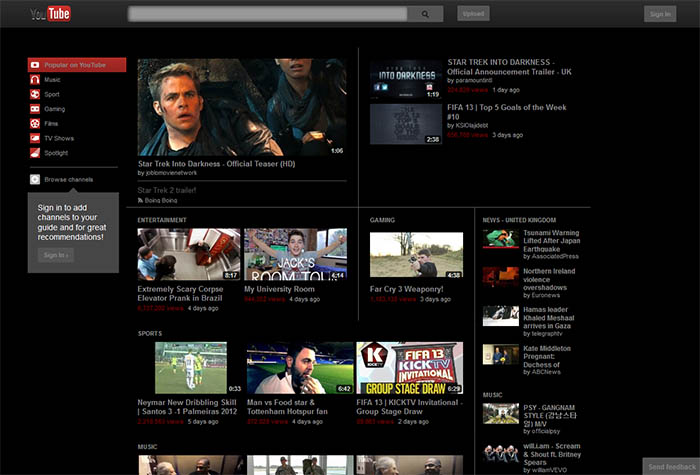 YouTube Dark 2012 - Fixed for 7th Dec