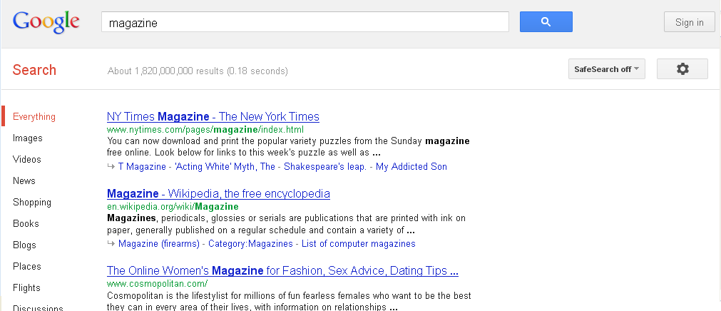 Google - Hide related information on the right