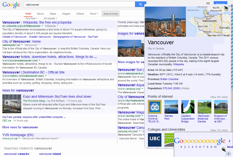Google columnizer
