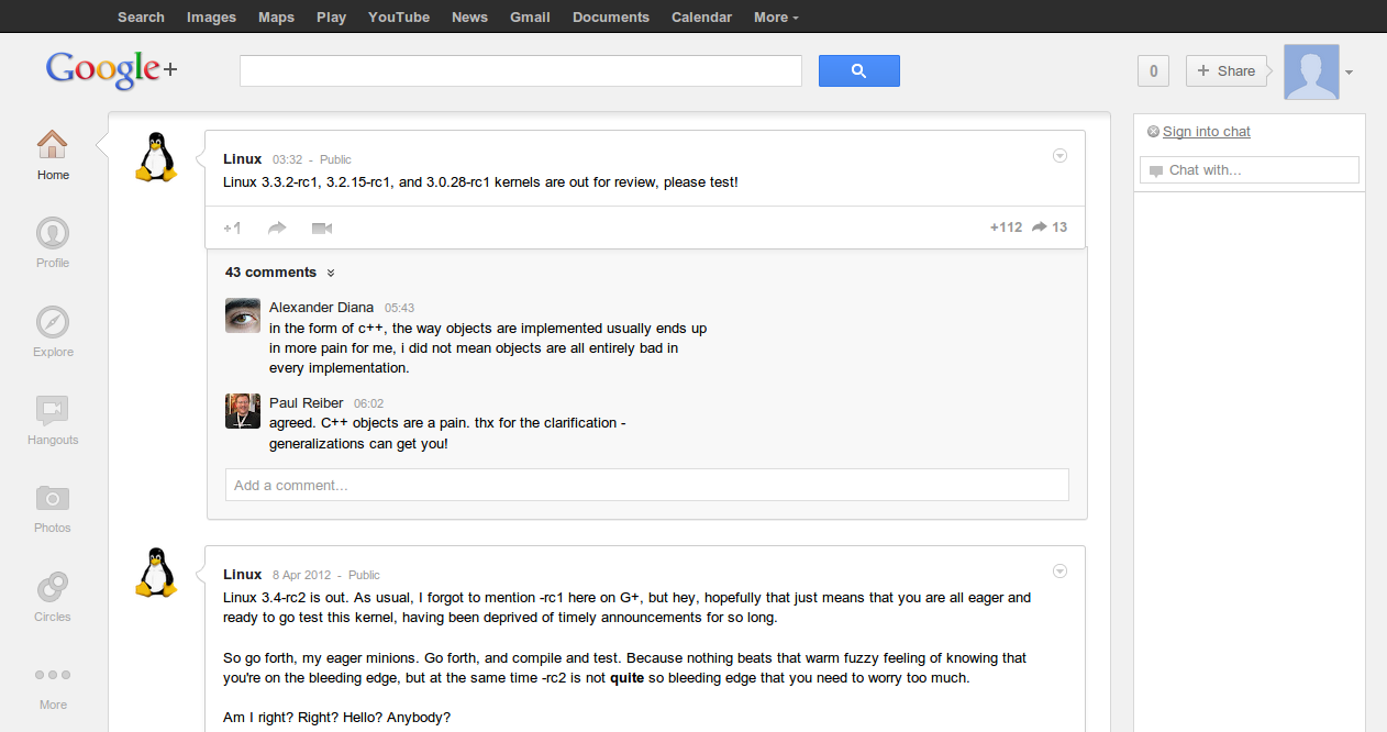 Google+ whitespace removed
