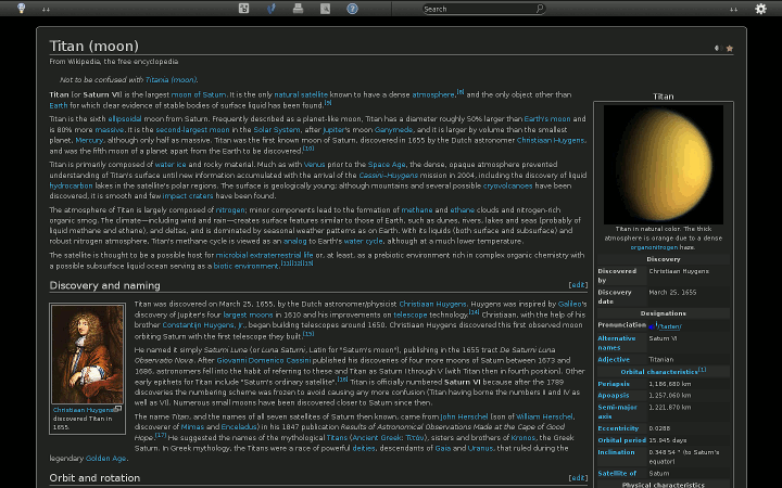 Wikipedia - Dark, blue, simple
