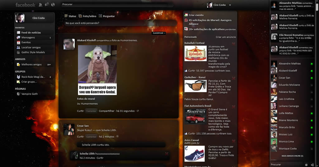 FaceBook Dark Cosmic - Black + Transparent