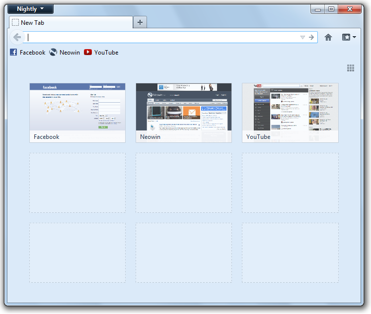 Firefox New-Tab Page: Australis style