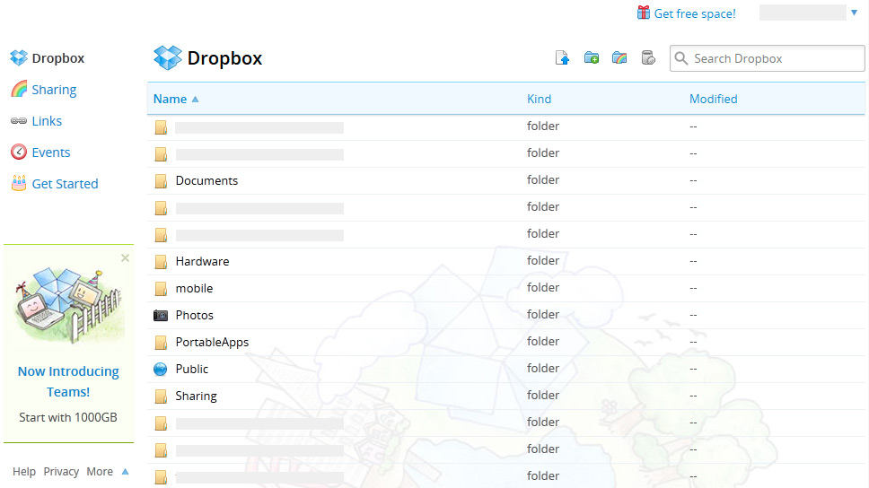 dropbox.com — display more files