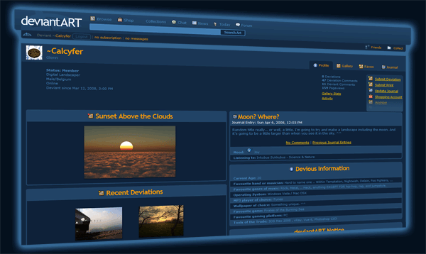 DeviantArt > Firefly Blue CUSTOM CSS 10.08 dA v6