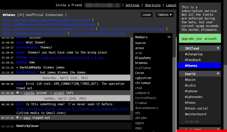 Terminal Theme for IRCCloud
