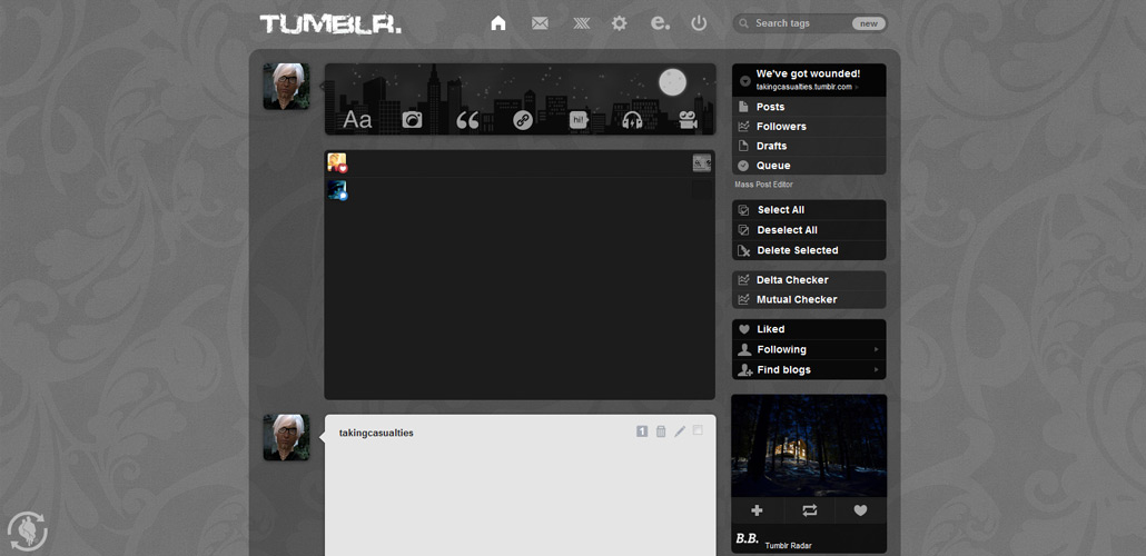 Black Tumblr Theme