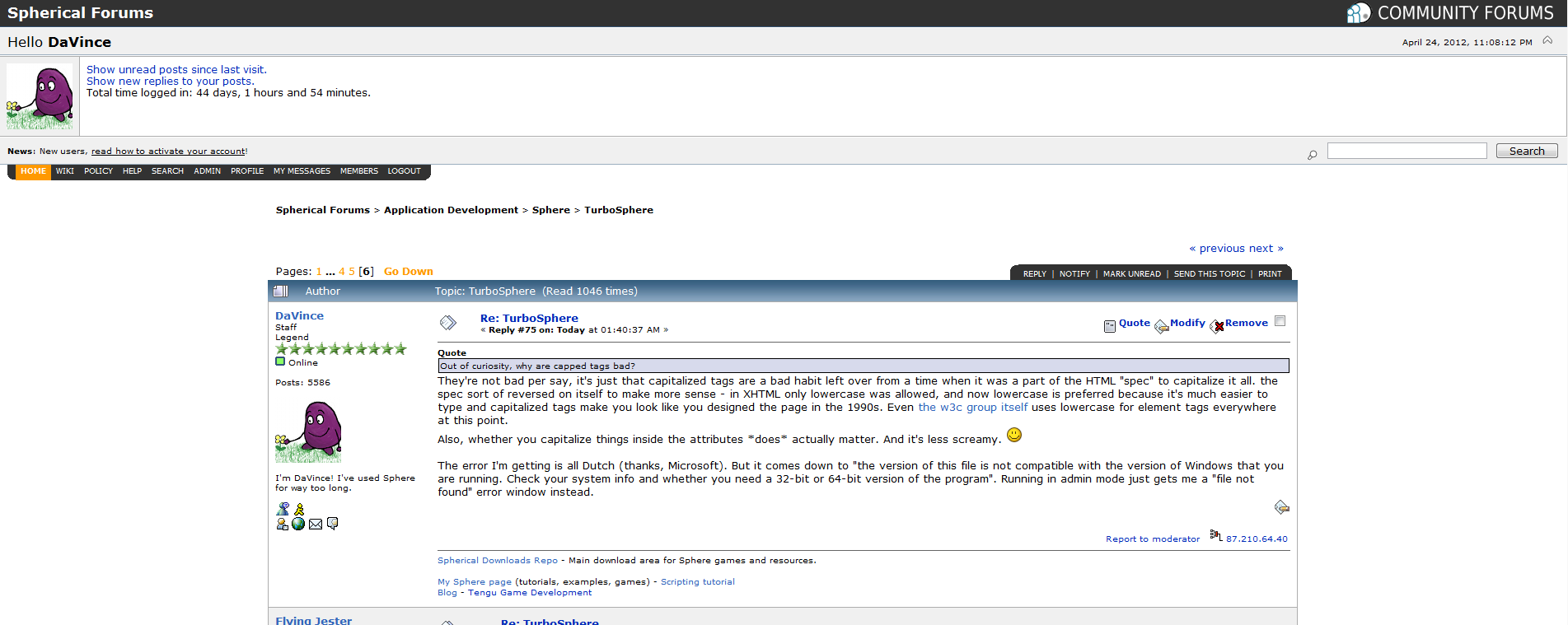 Width fix for Spherical forums