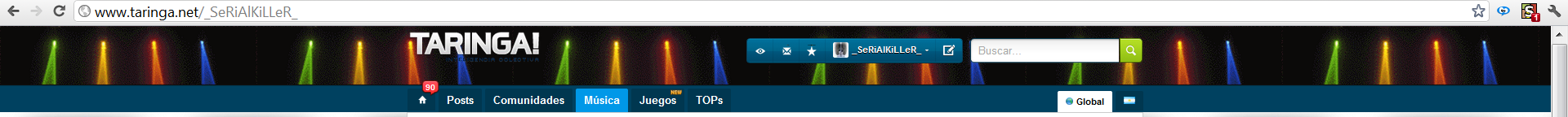 taringa header luces