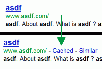 Google Search - Visible Cached + Similar links